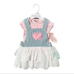 Bundle & save BNWT 6 - 9 month overall dress 2 pc set